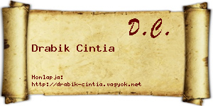 Drabik Cintia névjegykártya